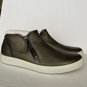 ECCO SOFT 7 LEATHER SLIP ON LOW CUT BOOTS, Sz 10-10.5, NWT,‎ MIB